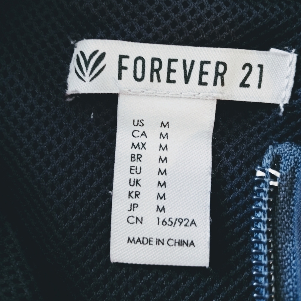 🪷 Forever 21 Red, White, Blue Windbreak Hood Jacket. - Picture 9 of 11